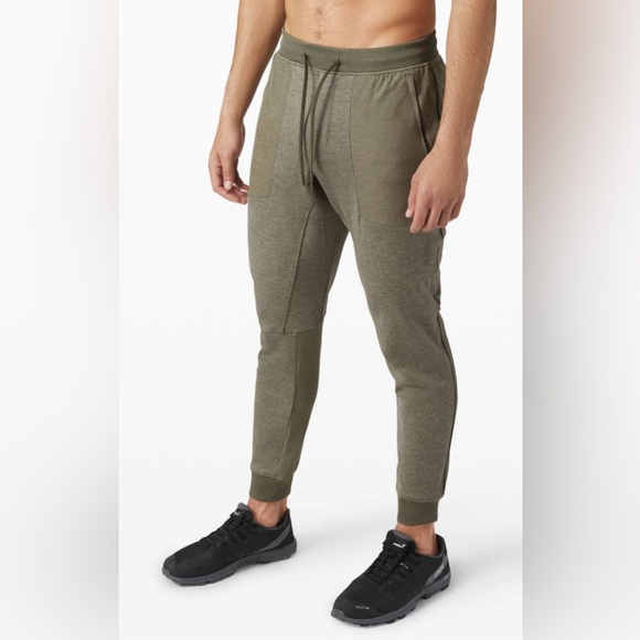 Lululemon Textured Tech Joggers In Medium Olive/Riverstone Size